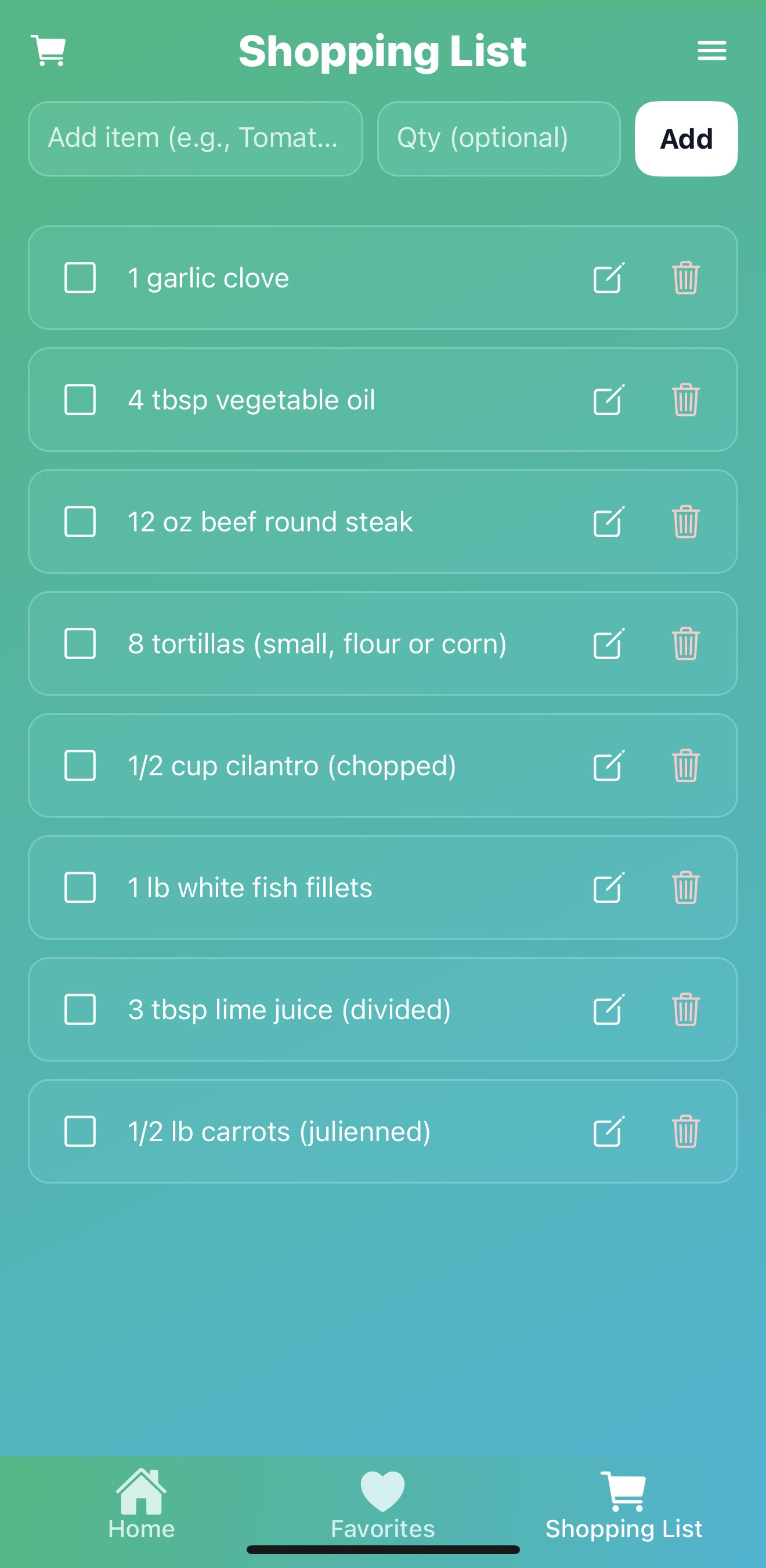 App screenshot showing interface