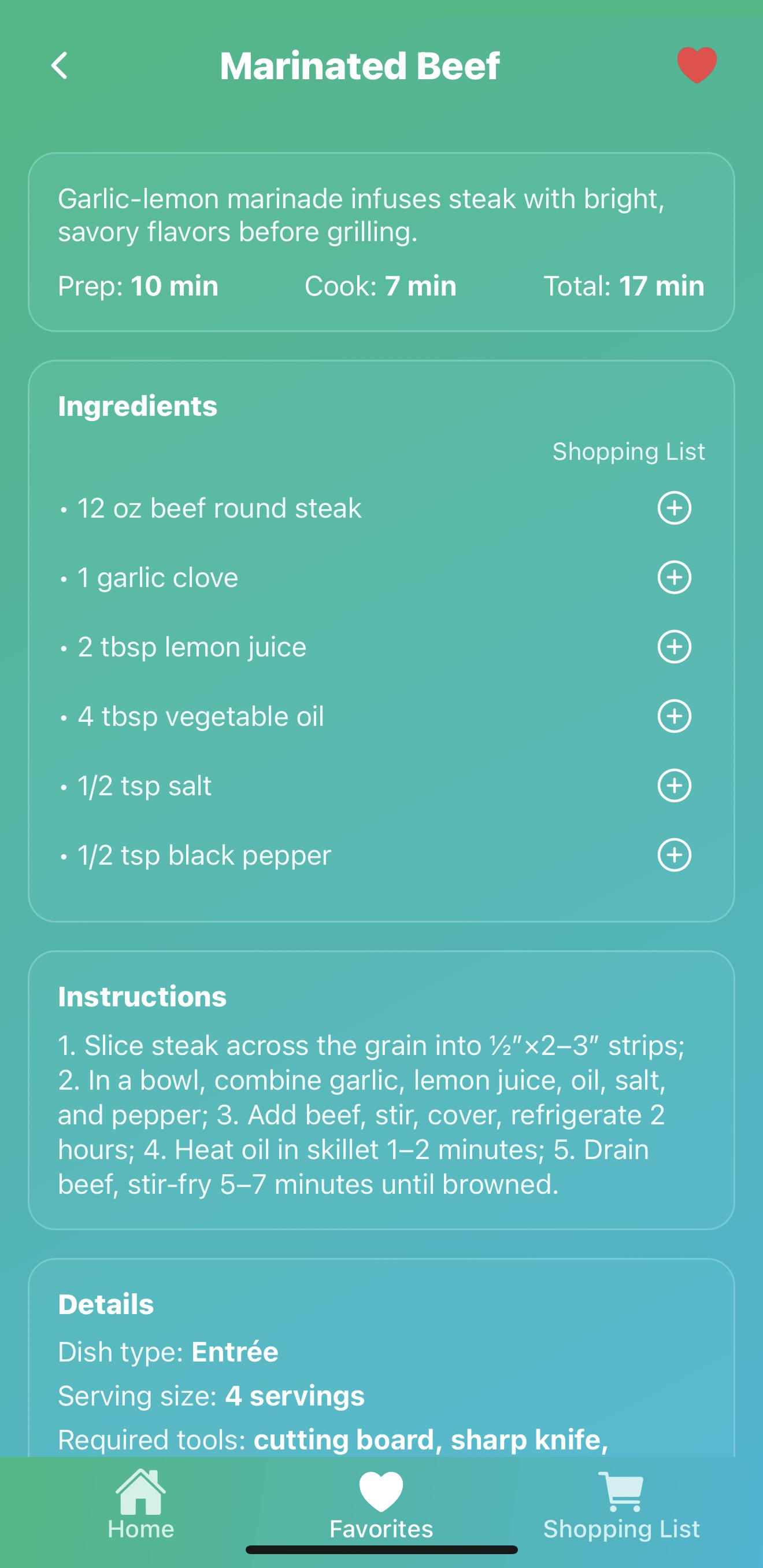App screenshot showing interface